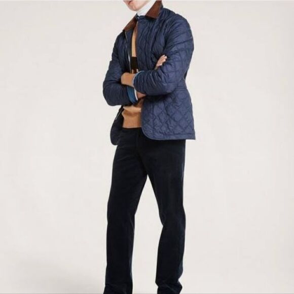 Equipage Quilted Riding Coat Jacket with Corduroy Details - Picture 1 of 6